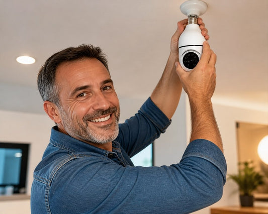 FocoCam Pro™ – Vigilancia Inteligente sin Instalaciones para un Hogar Seguro